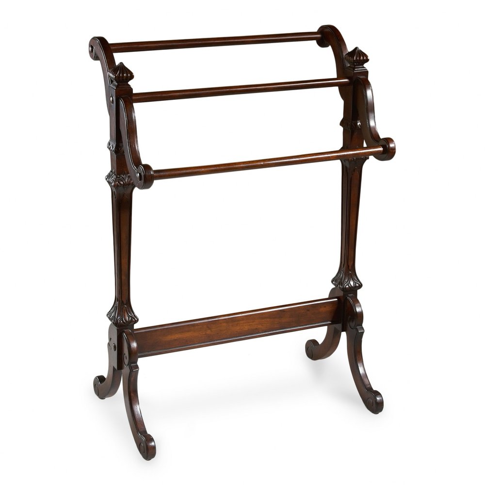 Soporte para mantas de madera de cerezo de 29" de profundidad