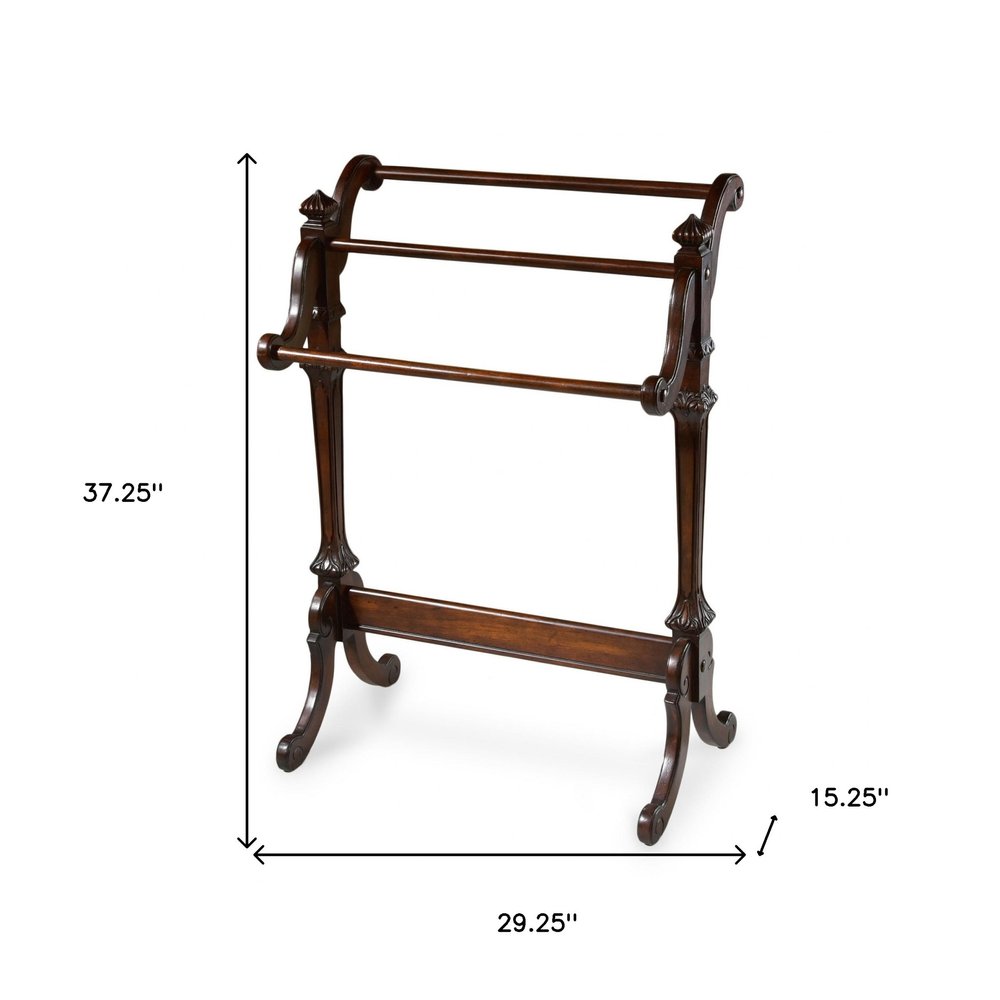 Soporte para mantas de madera de cerezo de 29" de profundidad