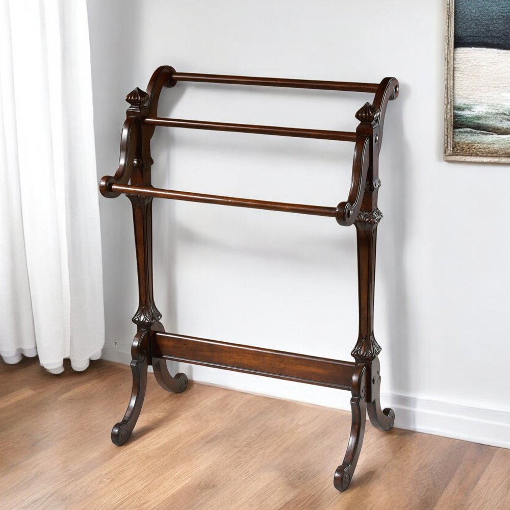 Soporte para mantas de madera de cerezo de 29" de profundidad