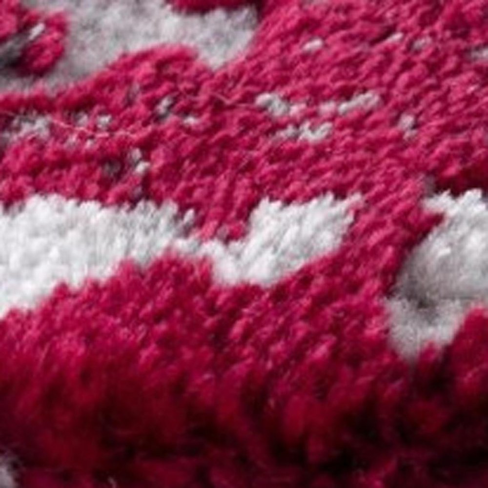 9' X 13' Red and Gray Modern Abstract Area Rug