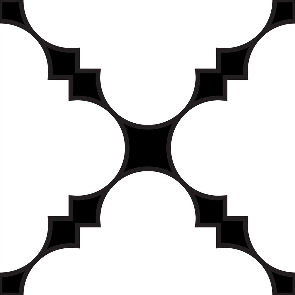 8" X 8" Black And White Tri Peel And Stick Tiles