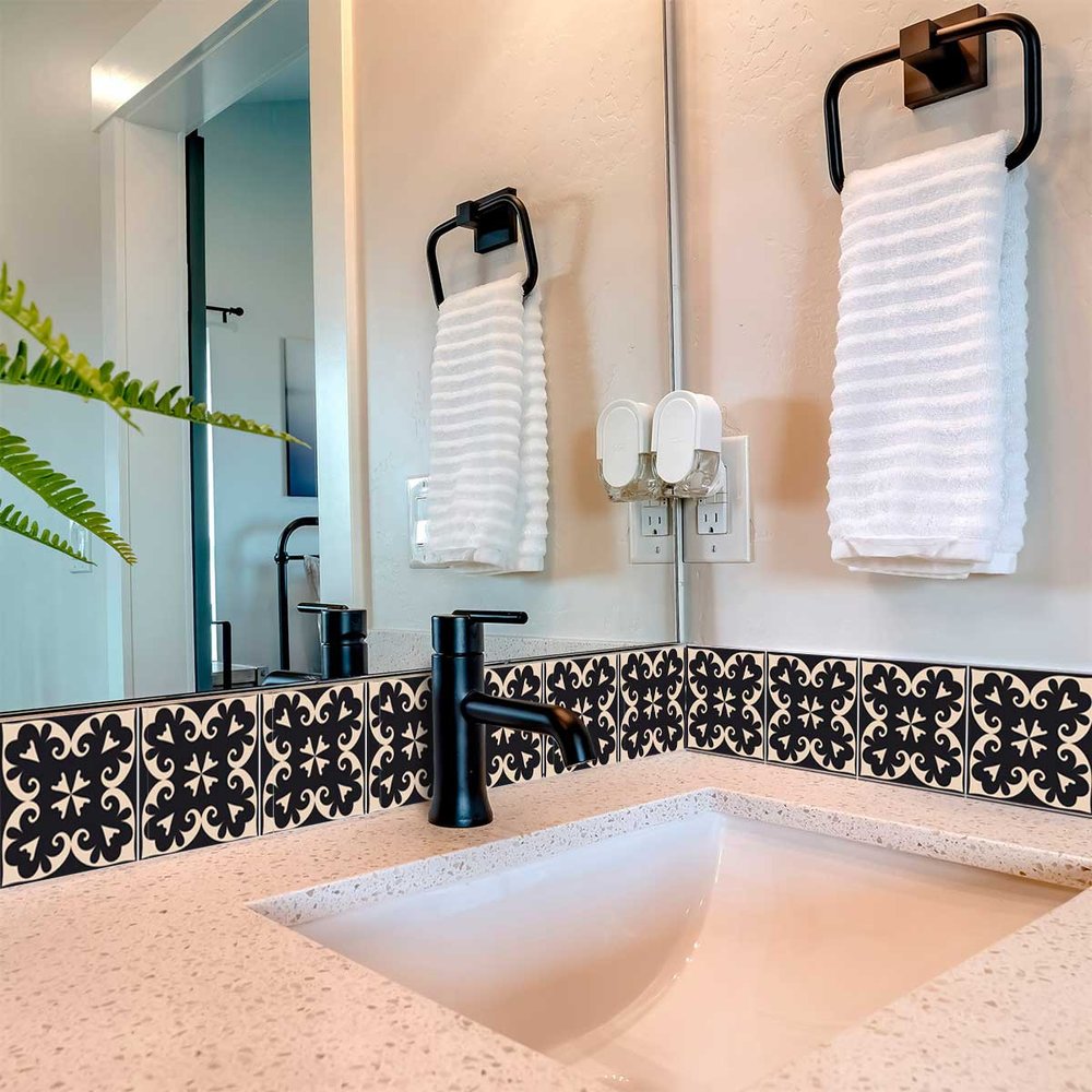 8" X 8" Black Sheep Peel And Stick Removable Tiles