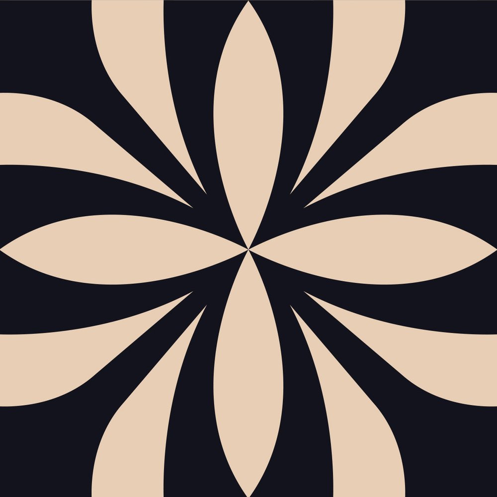 8" X 8" Intertwined Black And Cream Peel And Stick Removable Tiles