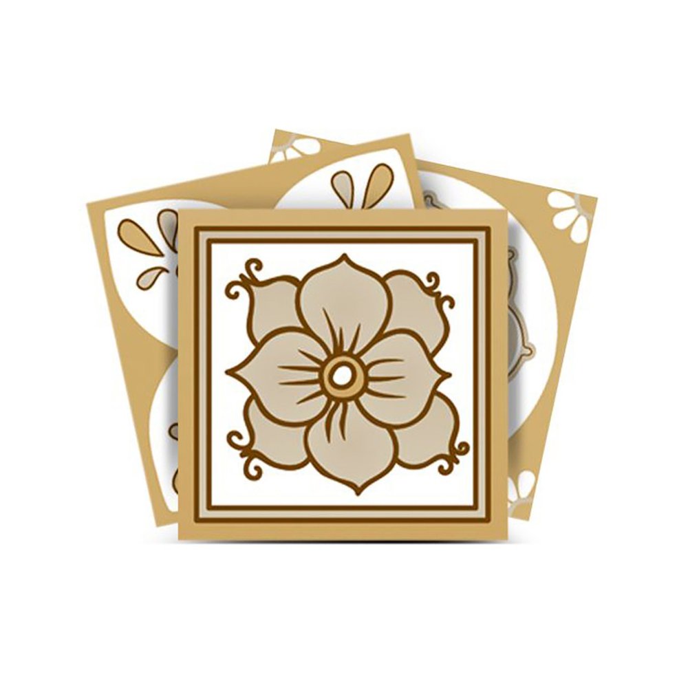 8" X 8" Vintage Brown And White Peel And Stick Removable Tiles