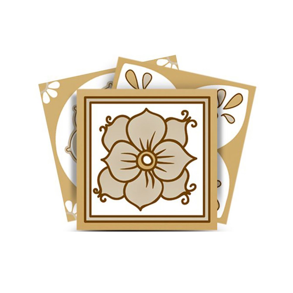 8" X 8" Vintage Brown And White Peel And Stick Removable Tiles