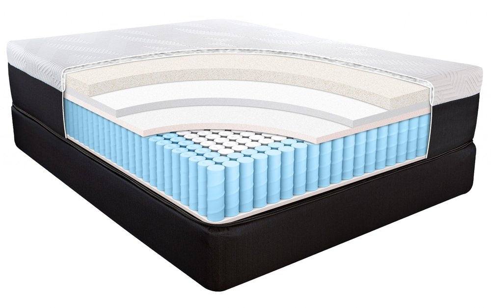 Colchón híbrido de espuma viscoelástica con gel y resortes embolsados de 14" con infusión de cobre