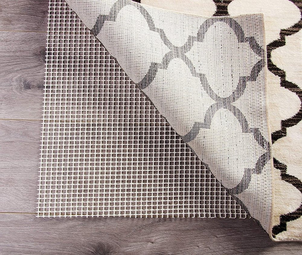 2' x 8' Ivory Striped Weave Non Slip Rug Pad
