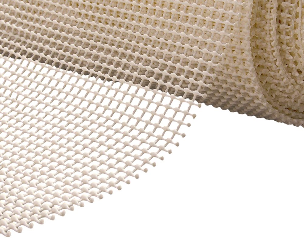 2' x 8' Ivory Striped Weave Non Slip Rug Pad