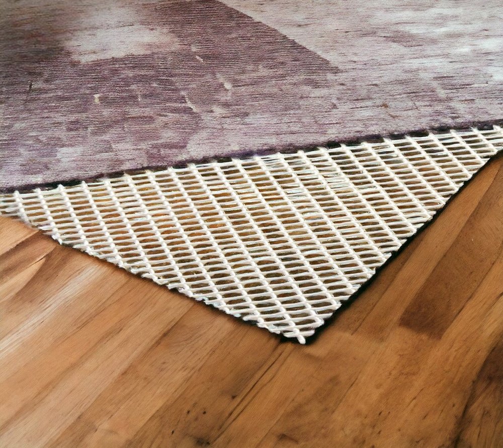 2' x 8' Ivory Striped Weave Non Slip Rug Pad