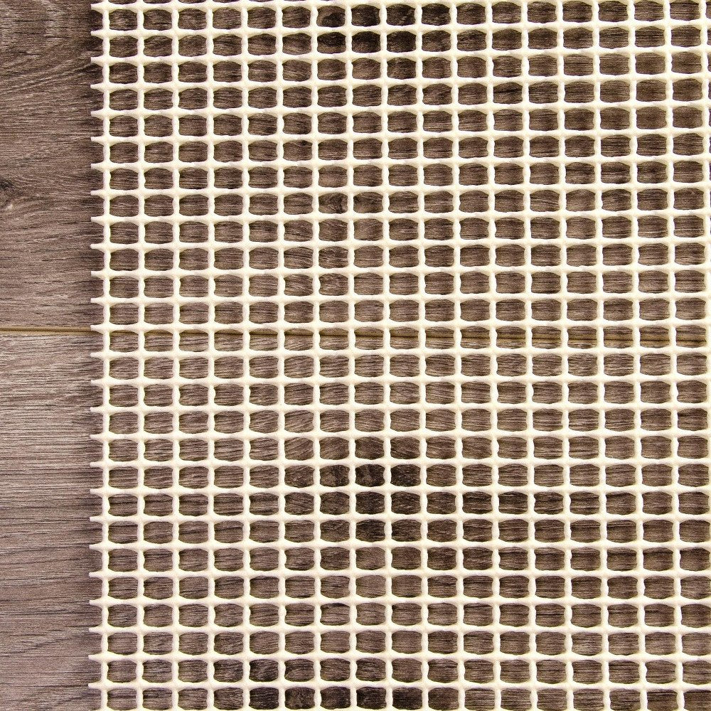 2' x 8' Ivory Striped Weave Non Slip Rug Pad