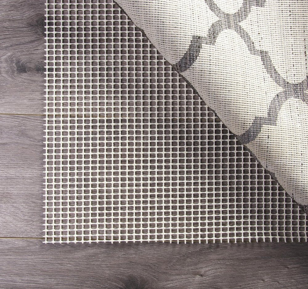 2' x 8' Ivory Striped Weave Non Slip Rug Pad