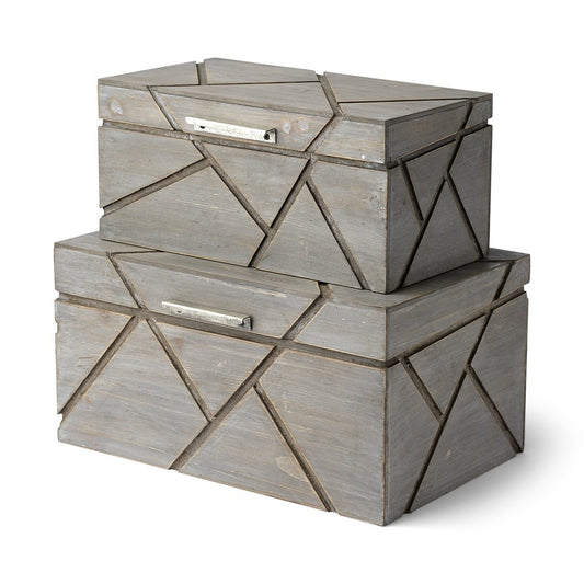 Organizador de escritorio de madera maciza gris de 11"