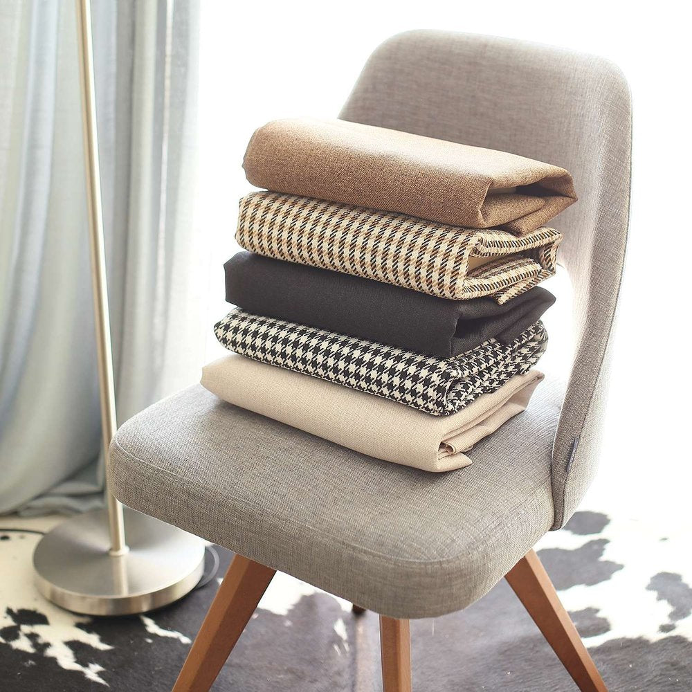 Set of Four Black And White Houndstooth Fabric Throw Pillow Covers