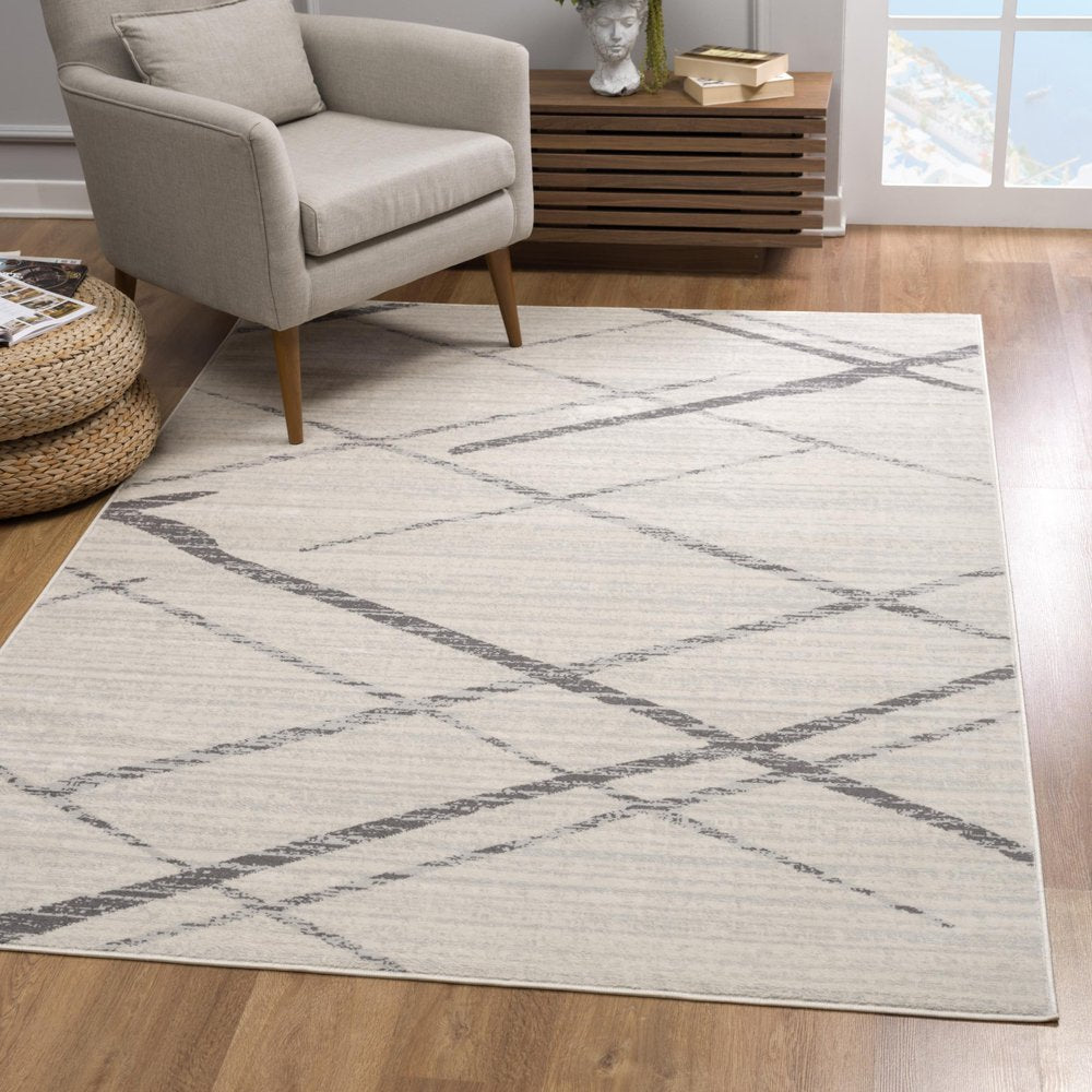 9' X 13' Gray Modern Abstract Pattern Area Rug