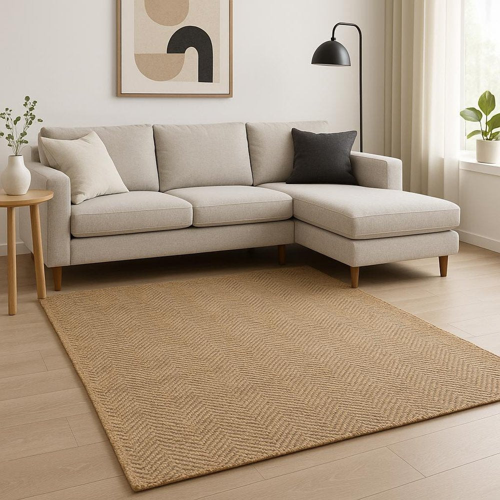 9' X 12' Natural Jute Hand Woven Area Rug