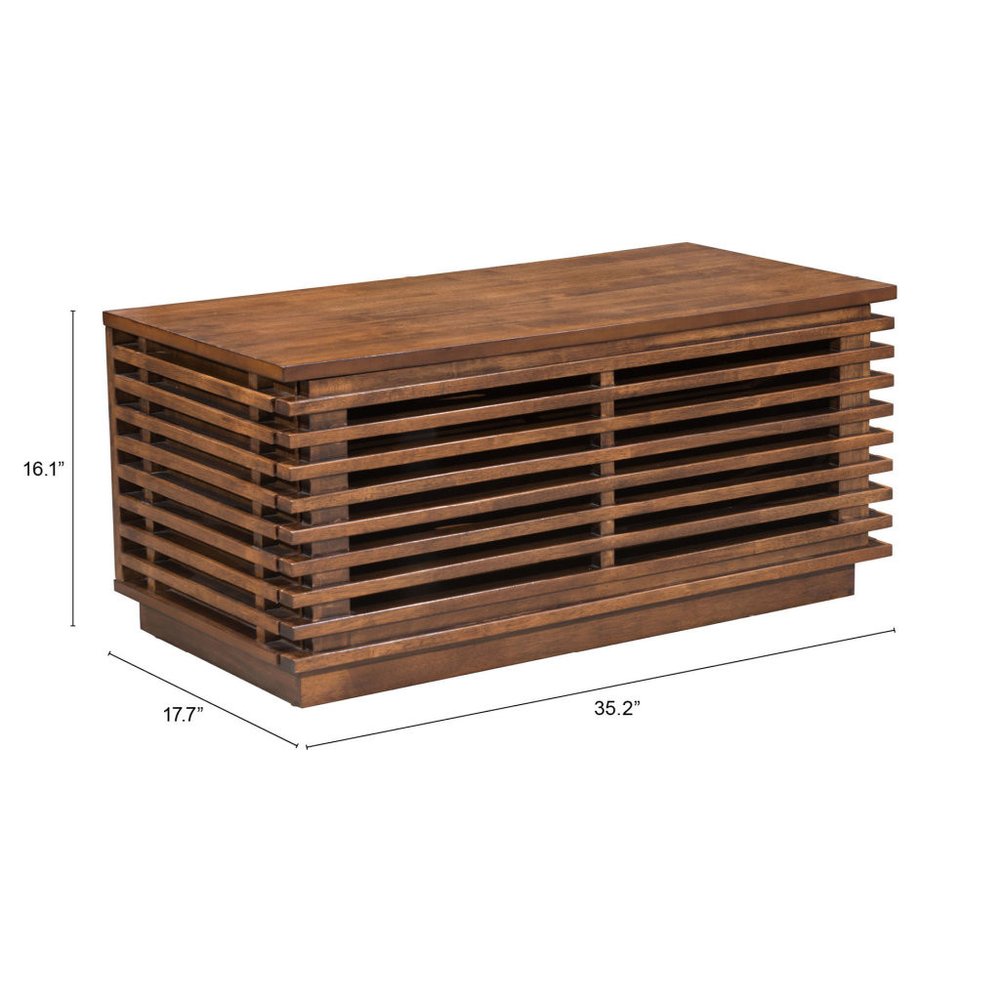 35" Brown Enclosed Storage Entertainment Center