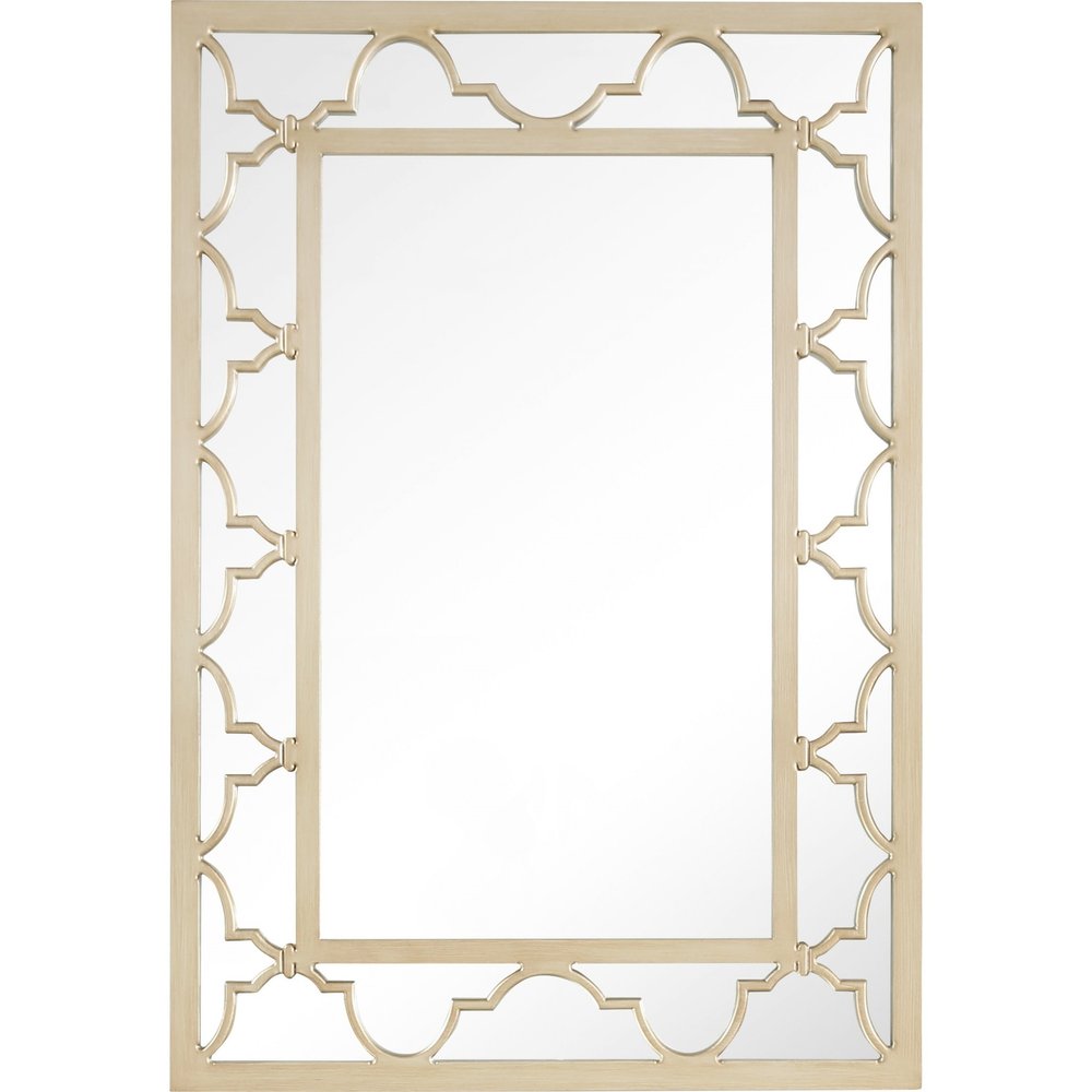 Espejo decorativo con marco de metal color champán de 44"