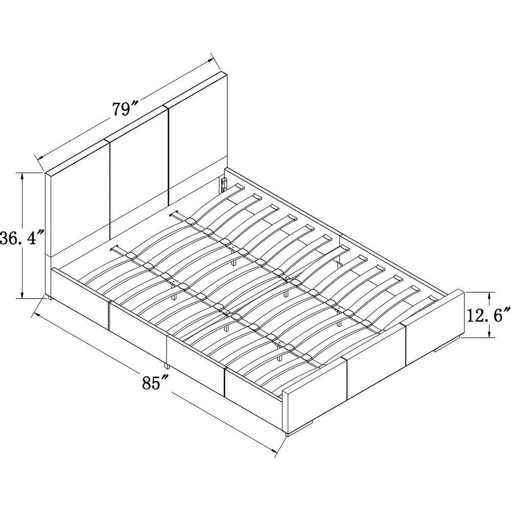 White Faux Leather Queen Bed Frame