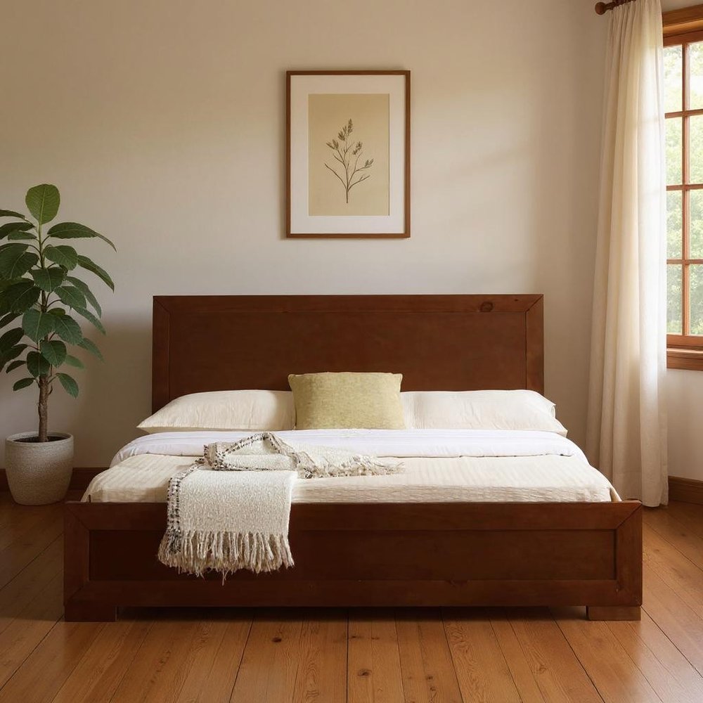 Oak Wood King Bed Frame