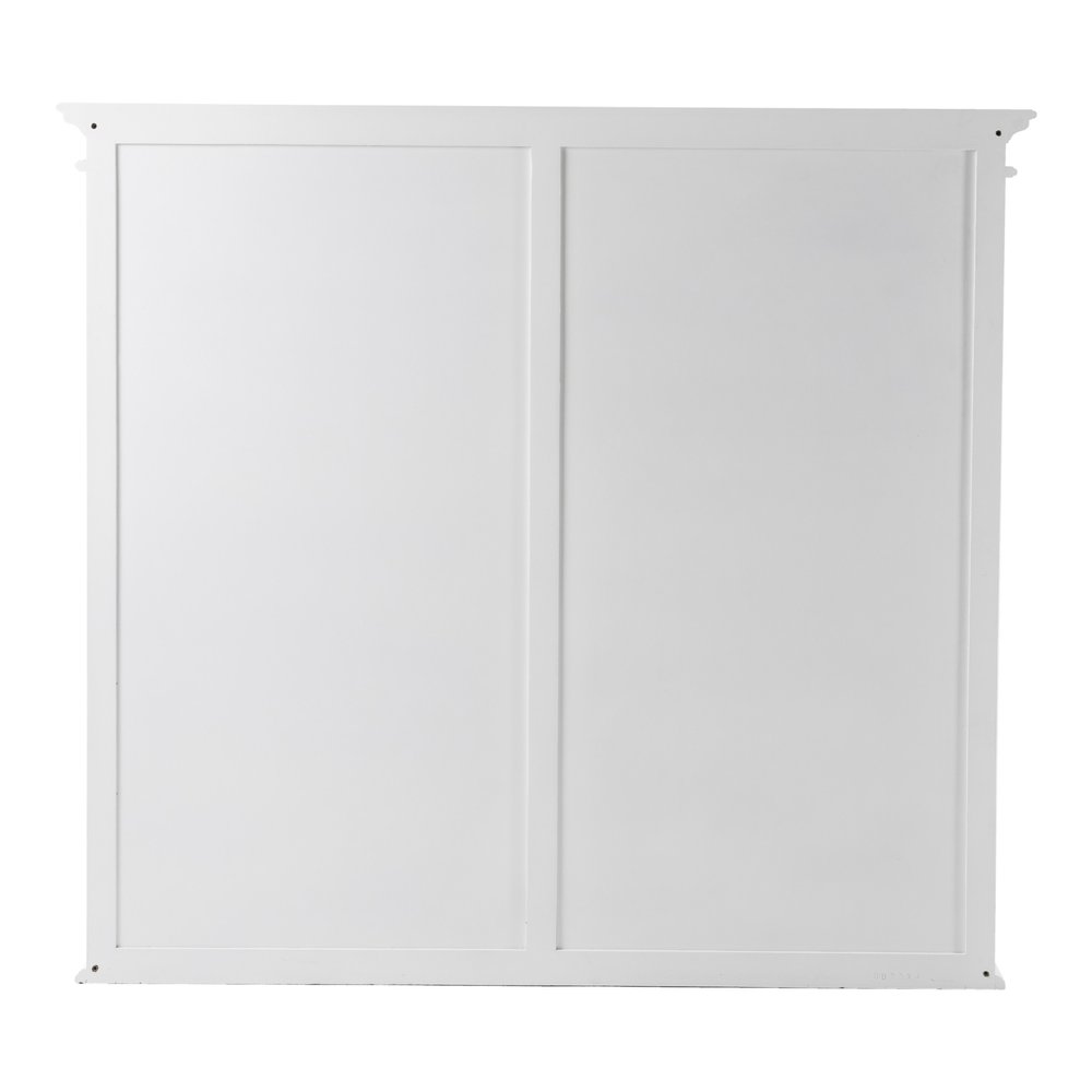Librería ajustable de cuatro niveles de madera maciza blanca de 87"