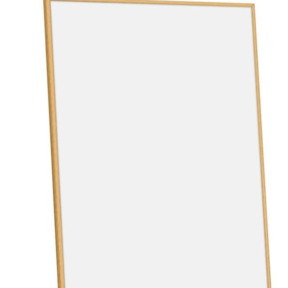 Espejo de pared de metal plateado de 64" con acento independiente