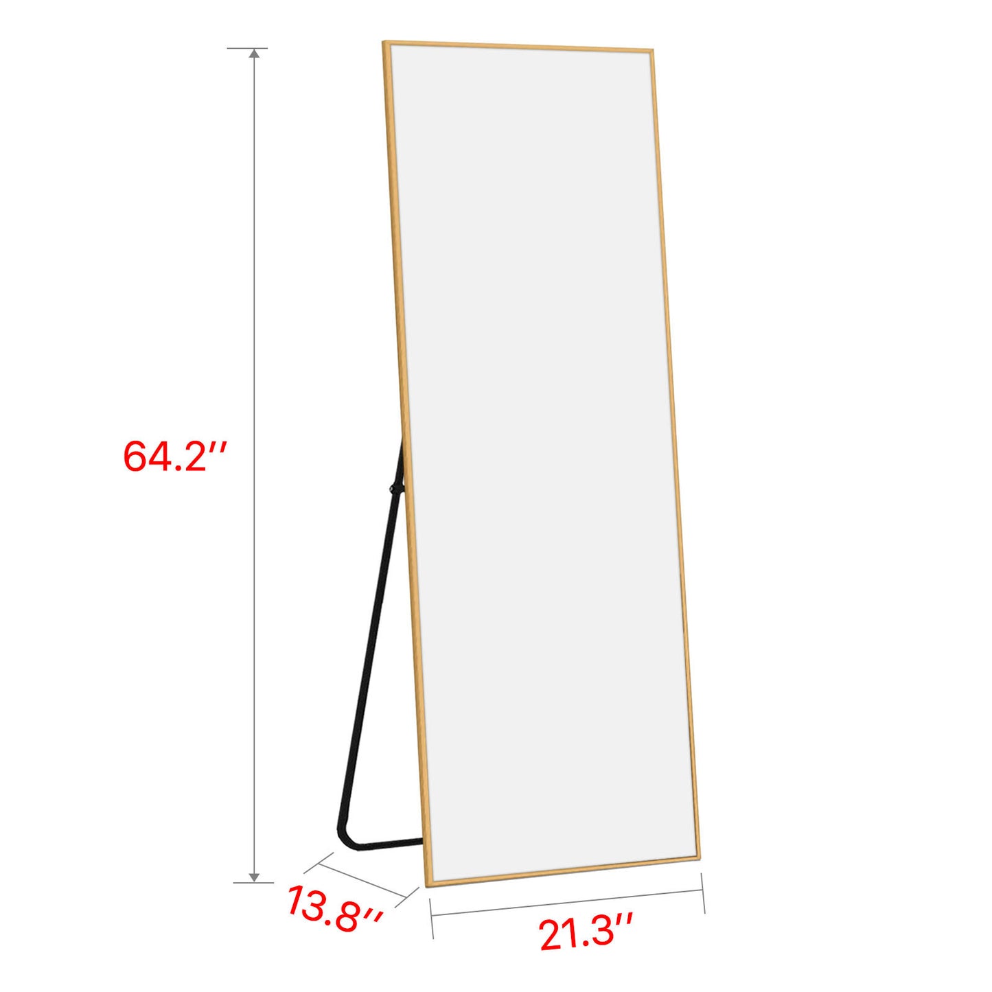 64" Silver Metal Freestanding and Wall Mount Accent Mirror
