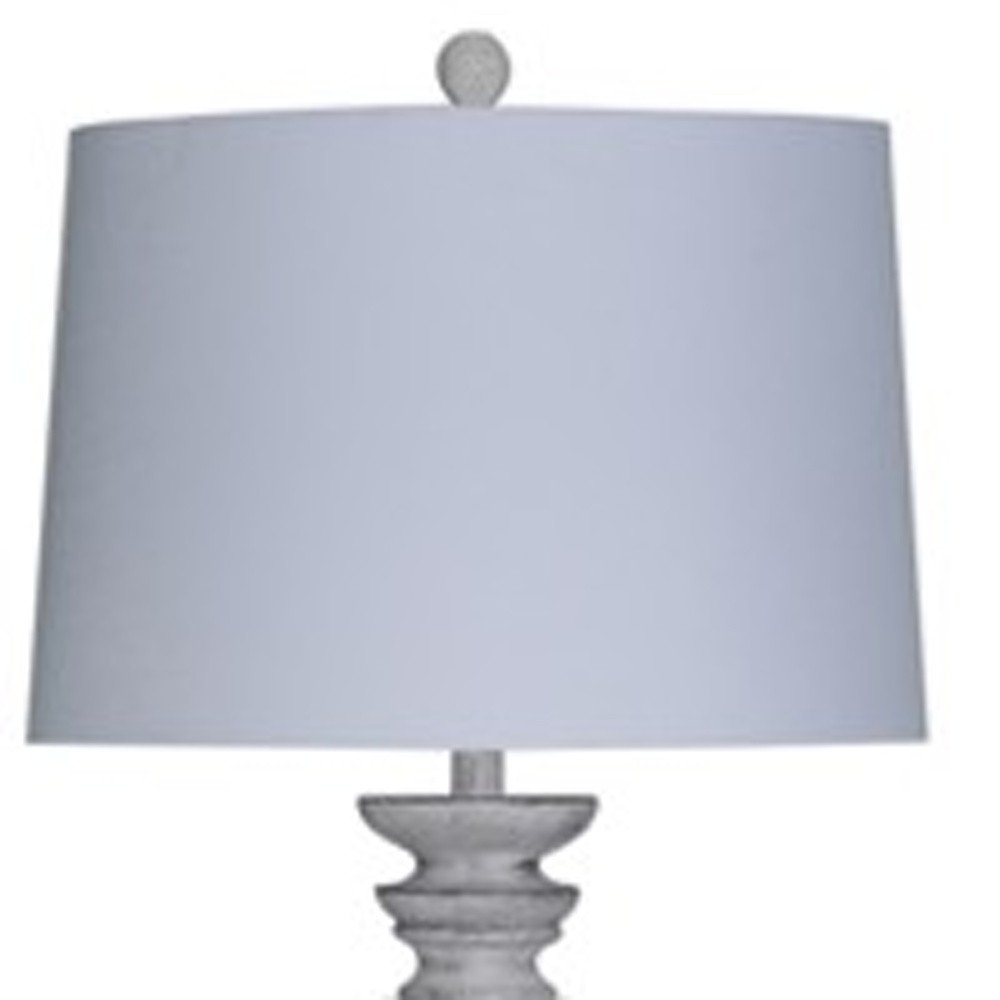 Lámpara de pie de resina blanca de 63" con pantalla de tela blanca