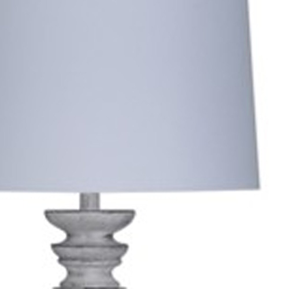 Lámpara de pie de resina blanca de 63" con pantalla de tela blanca