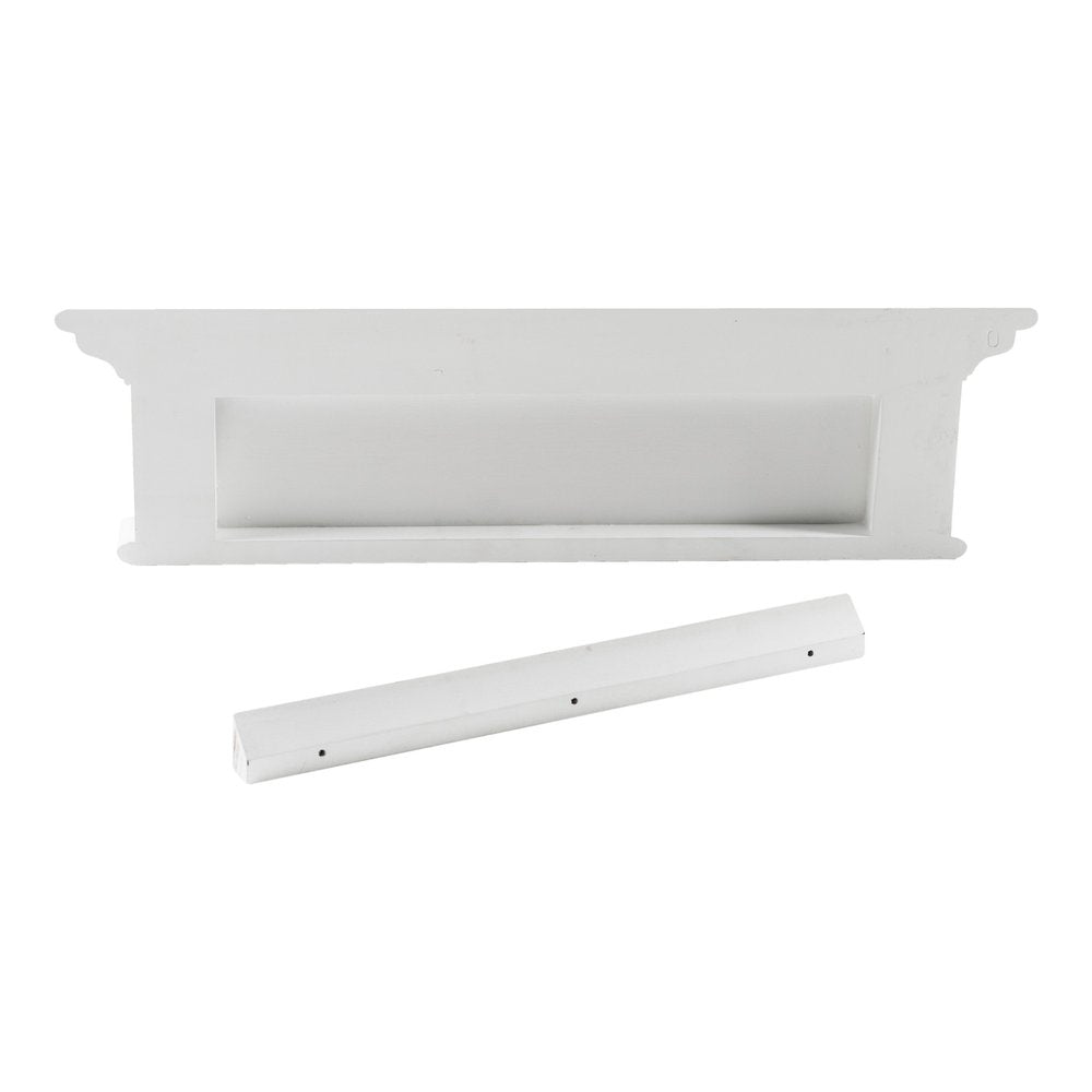 Perchero clásico de madera blanca de 28" con cuatro ganchos para colgar