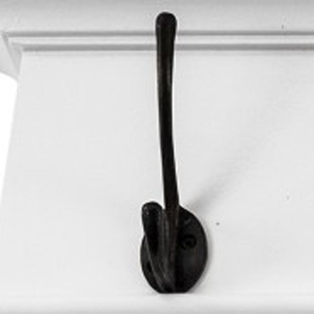 Perchero de pared de madera maciza blanca de 51" con ocho ganchos