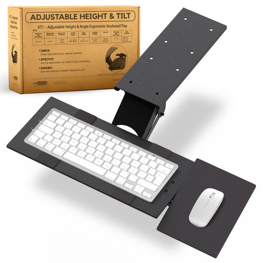 Bandeja ergonómica negra extraíble para teclado debajo del escritorio
