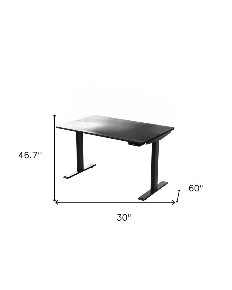 Escritorio de pie ajustable de acero inoxidable negro de 30"