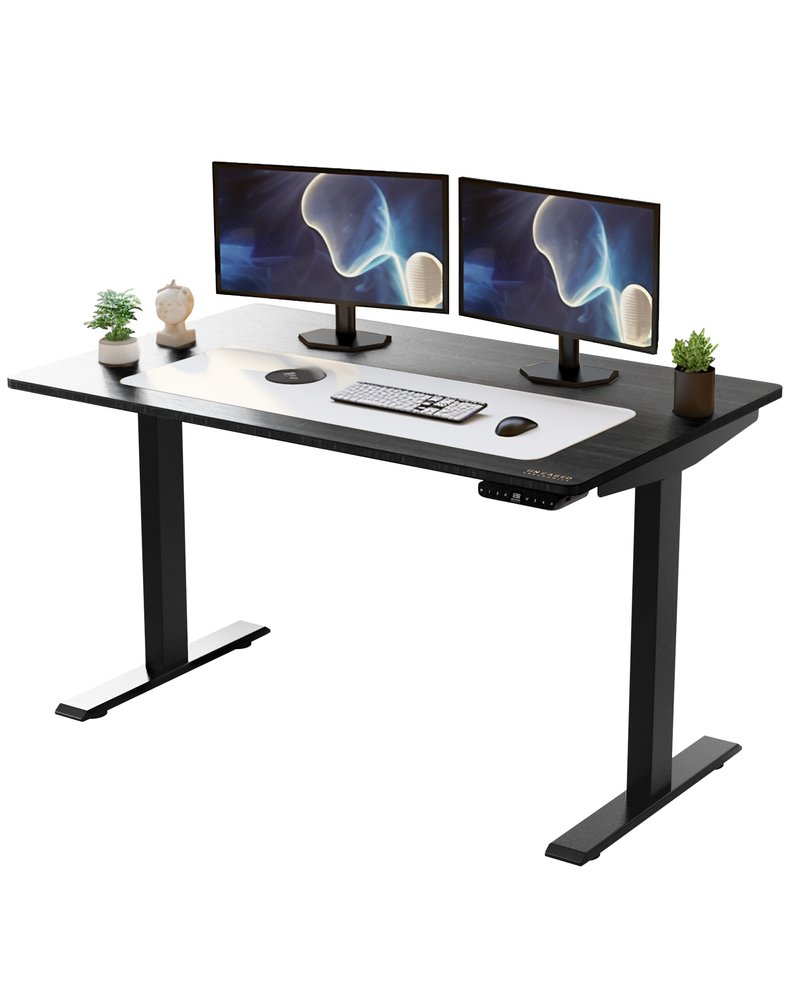 Escritorio de pie ajustable de acero inoxidable negro de 30"