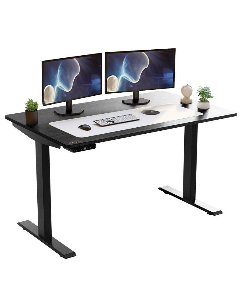 Escritorio de pie ajustable de acero inoxidable negro de 30"