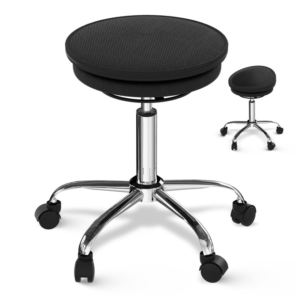 Black and Silver Adjustable Height Swivel Rolling Office Chair