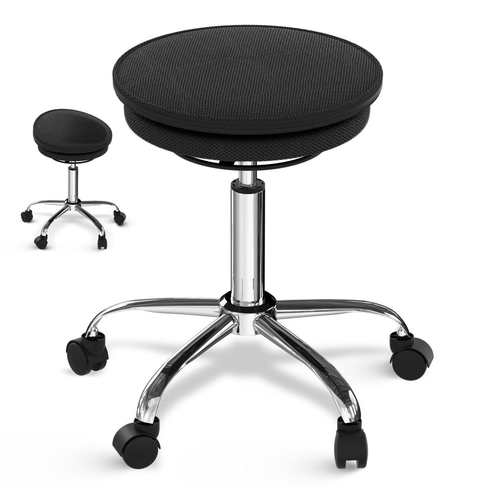 Black and Silver Adjustable Height Swivel Rolling Office Chair