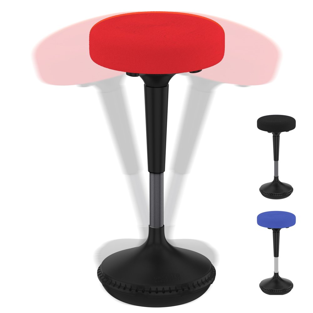 Red and Black Adjustable Height Swivel Office Chair