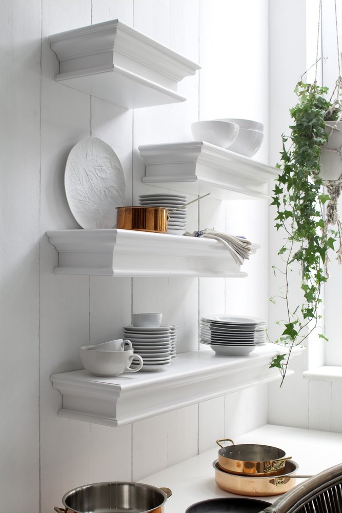 Estante flotante de pared XL clásico blanco de 47"