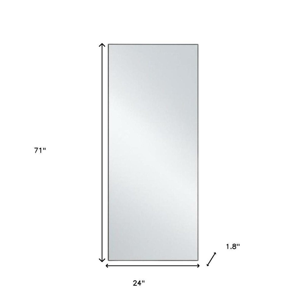 71" Black Metal Freestanding and Wall Mount Accent Mirror