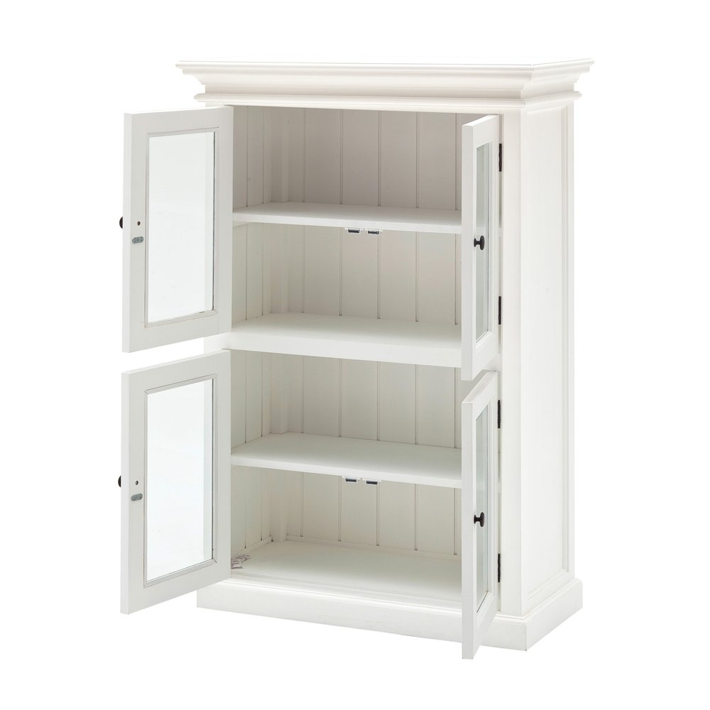 Gabinete de almacenamiento clásico blanco de dos niveles