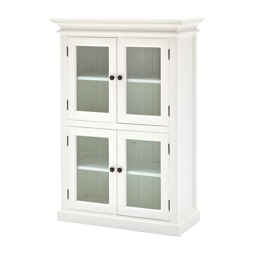 Gabinete de almacenamiento clásico blanco de dos niveles