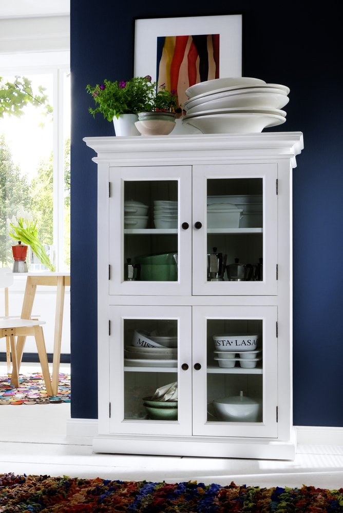 Gabinete de almacenamiento clásico blanco de dos niveles