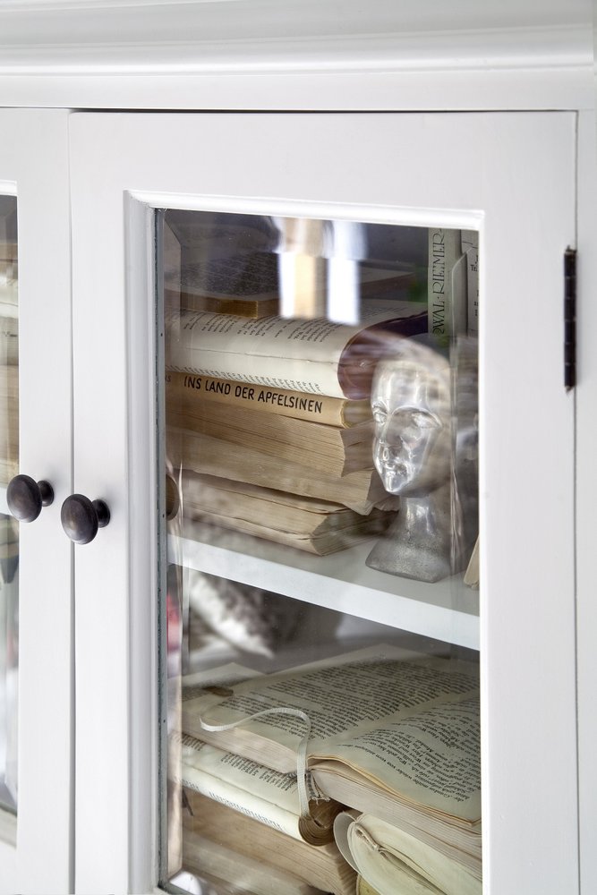 Gabinete de almacenamiento clásico blanco de dos niveles