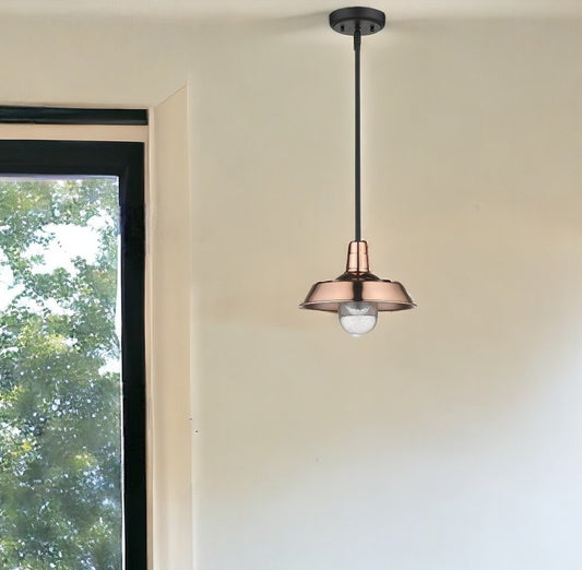 Lámpara colgante ajustable de placa poco profunda de cobre brillante
