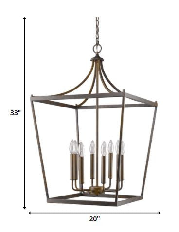 Lámpara colgante Kennedy para vestíbulo de 8 luces en bronce frotado con aceite