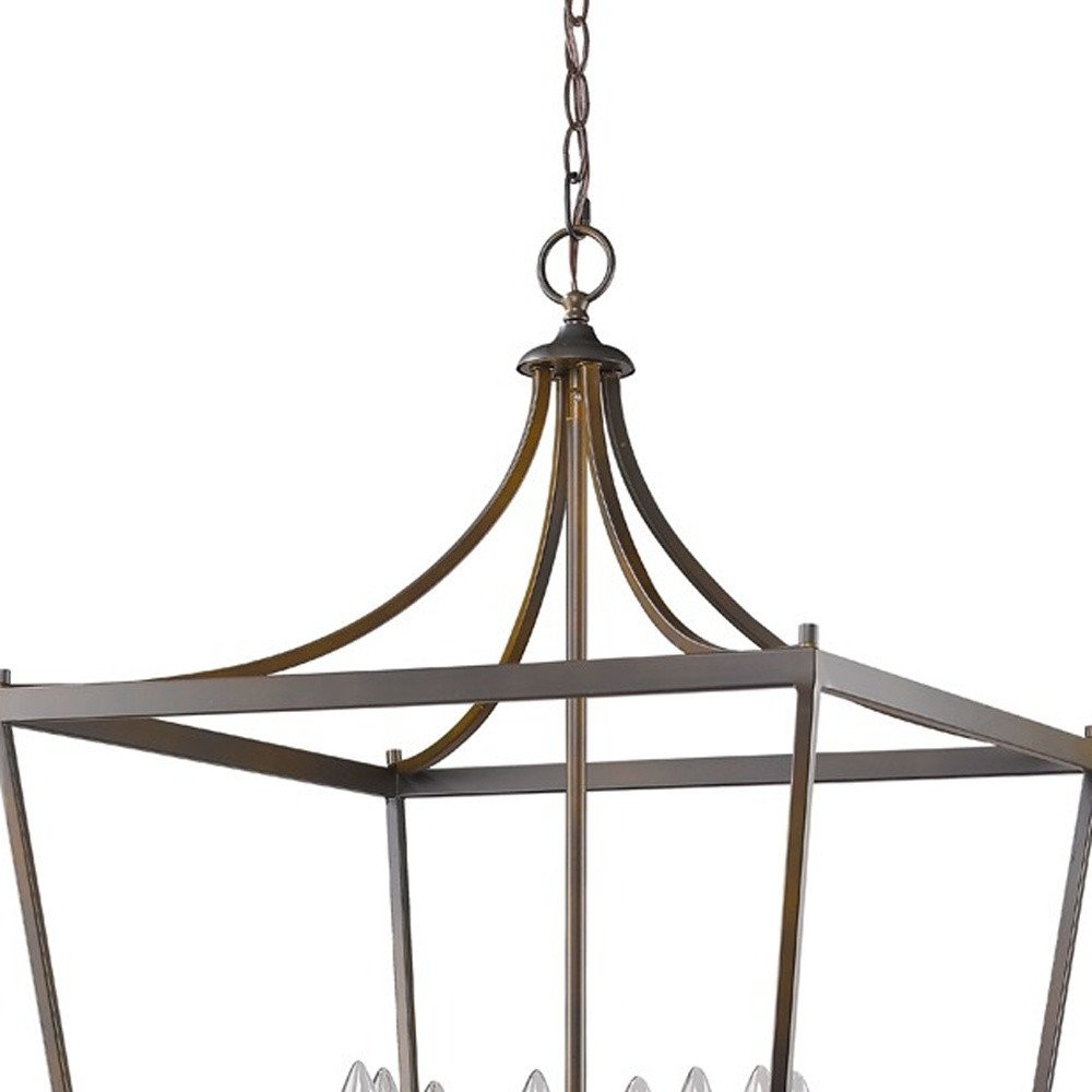 Lámpara colgante Kennedy para vestíbulo de 8 luces en bronce frotado con aceite