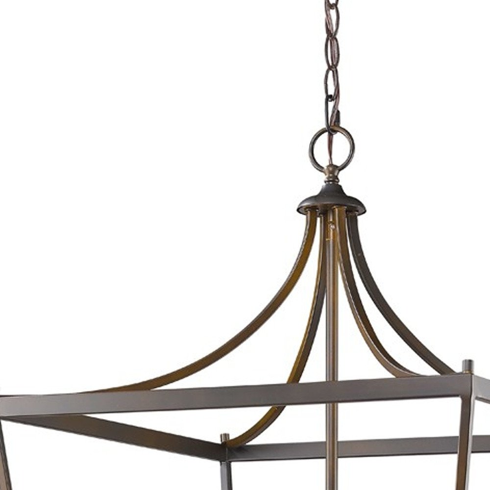 Lámpara colgante Kennedy para vestíbulo de 8 luces en bronce frotado con aceite
