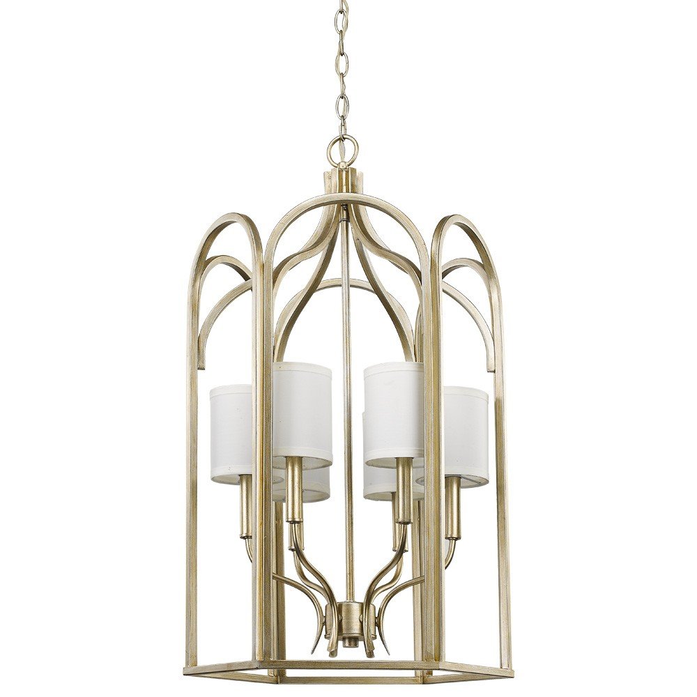 Lámpara colgante para vestíbulo Ellie de 6 luces en dorado lavado