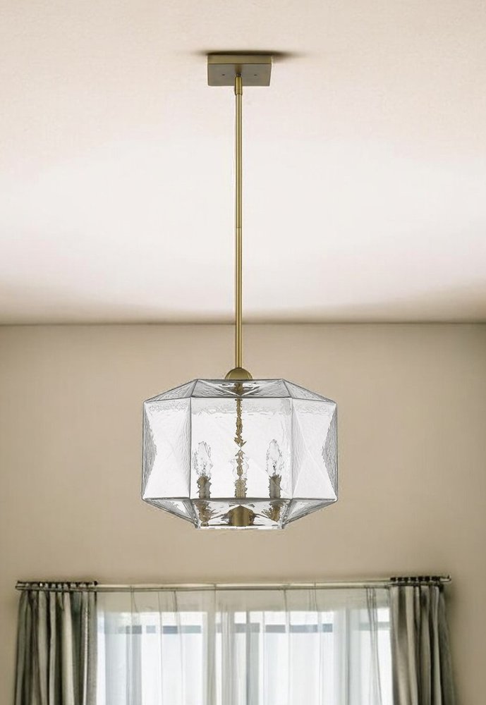 Lámpara colgante de latón de 3 luces Loft