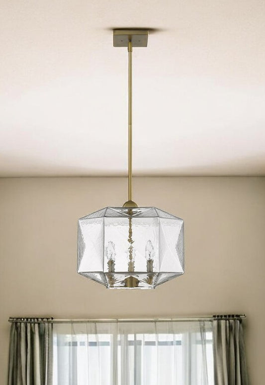 Lámpara colgante de latón de 3 luces Loft